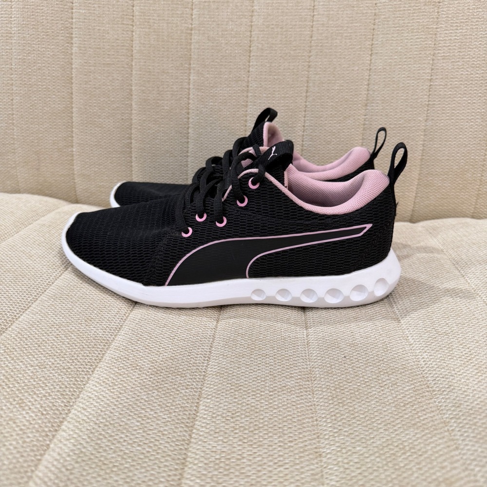 Puma Carson 2 Sneakers Womens 7 Mesh SoftFoam Tennis Shoes Black Pink